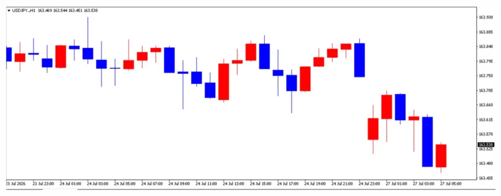 ドル円の1日の推移